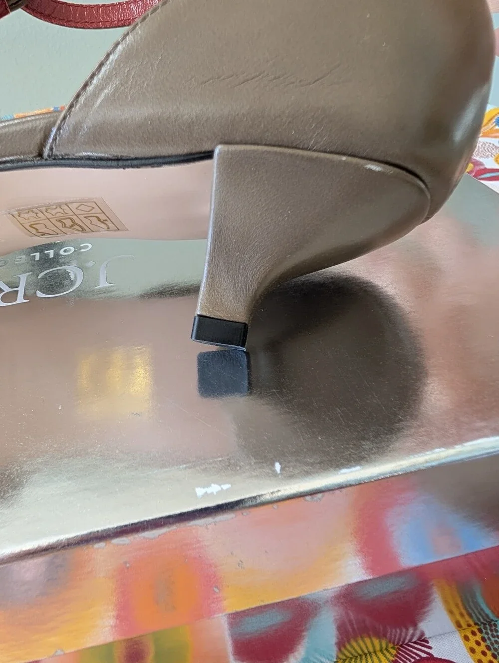 J Crew Made-in-Italy T-strap heels in leather CR930  Size 9.5 *Flawed